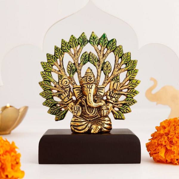 Wishing Tree Lord Ganesha With Wooden Stand