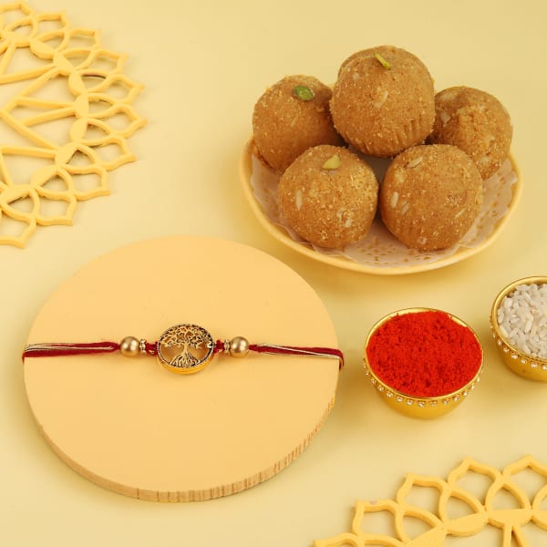 Wishing Tree Rakhi with Laddoo Hamper