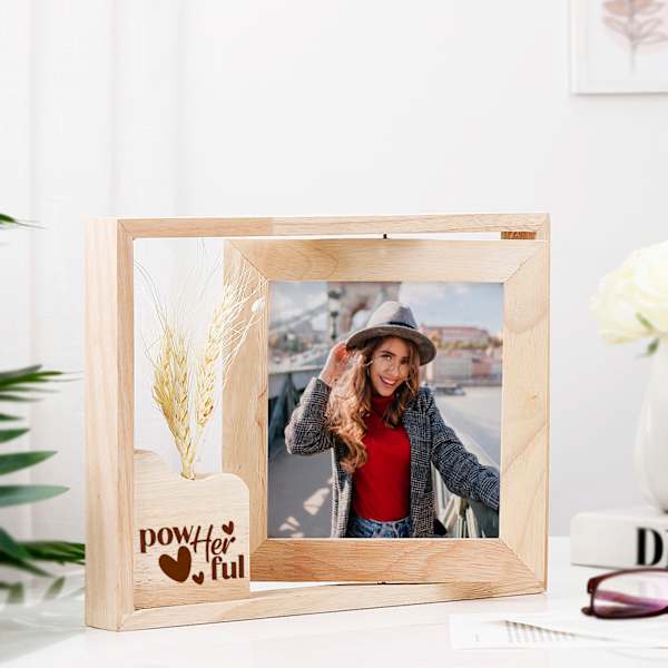 Womens Day Personalized Rotating Wooden Frame