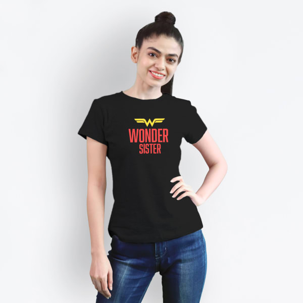Wonder Sister Personalized T-shirt - Black