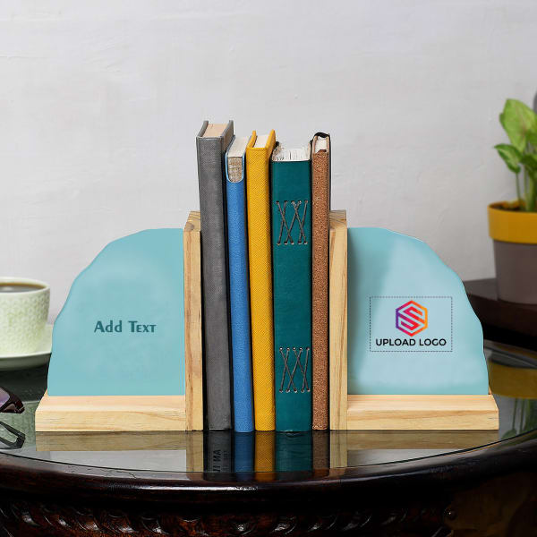 Wooden Bookends - Customized With Logo
