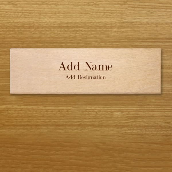 Wooden Name Plate With Name And Designation Customisation