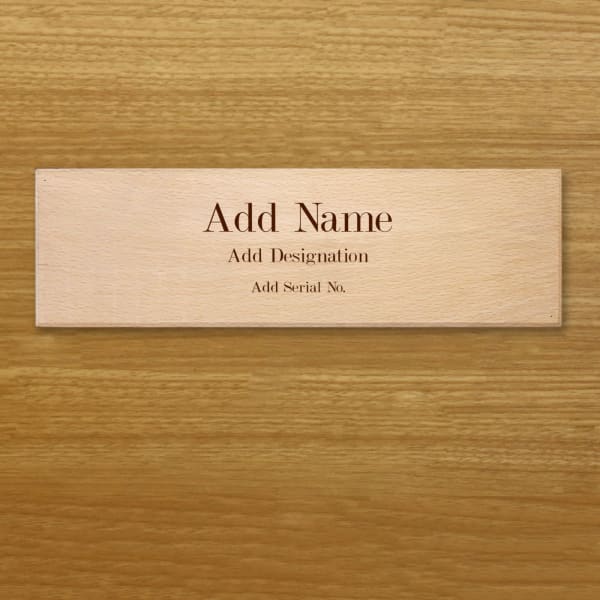 Wooden Name Plate With Name Designation And No Customisation
