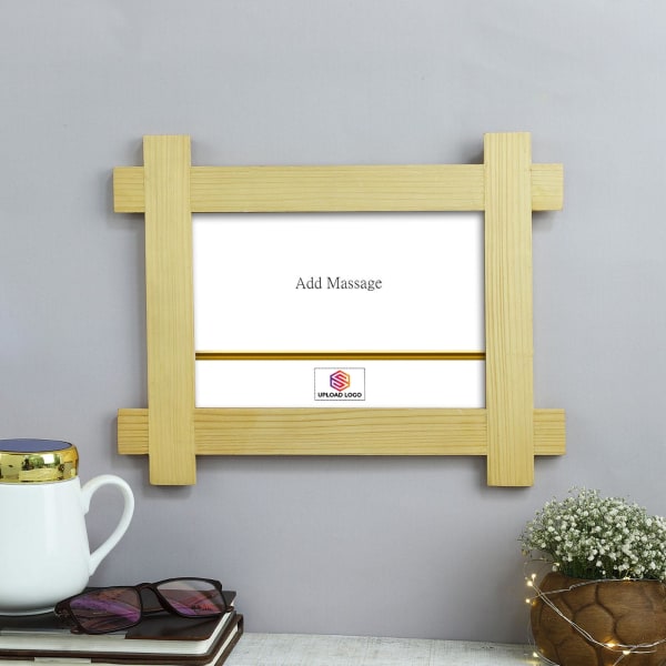 Wooden Photo Frame - Customized With Logo And Message