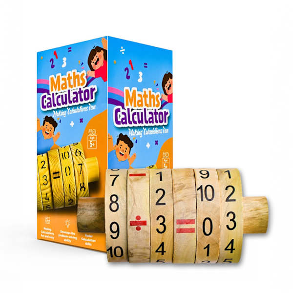 Wooden Roller Maths Calculator - Single Piece