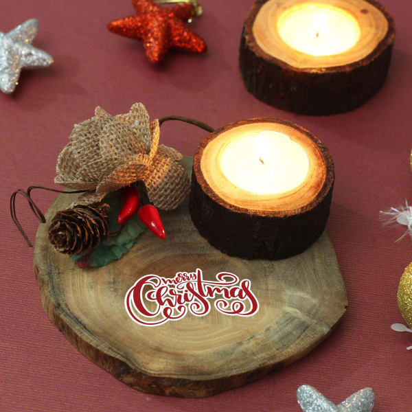 Wooden Tea light Holder for Christmas Gift/Send Christmas Gifts Online