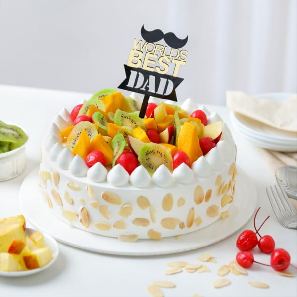 World's Best Dad Fruit Burst Cake (2 Kg)