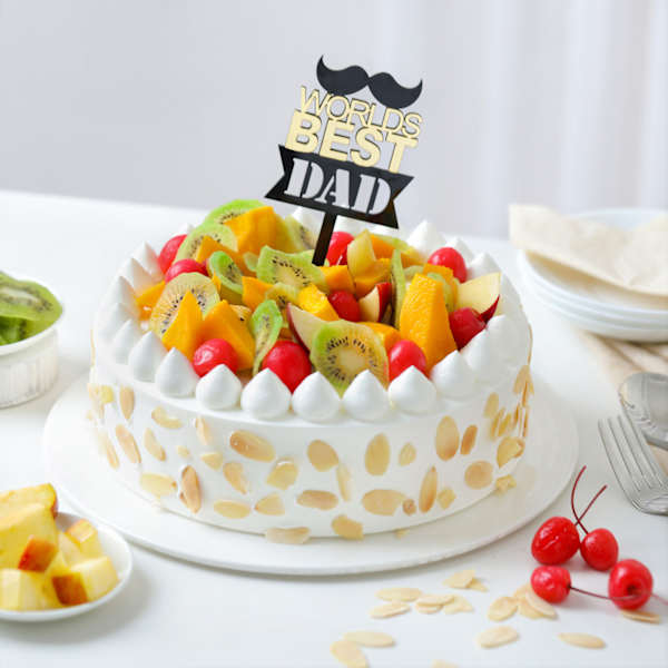 World's Best Dad Fruit Burst Cake
