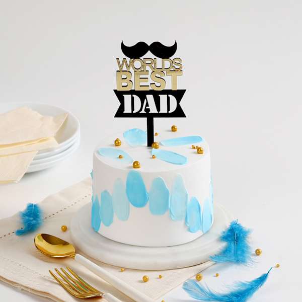 World's Best Dad Pearls And Petals Cake