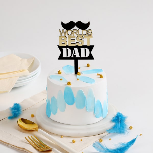 World's Best Dad Pearls And Petals Cake (500 gm)