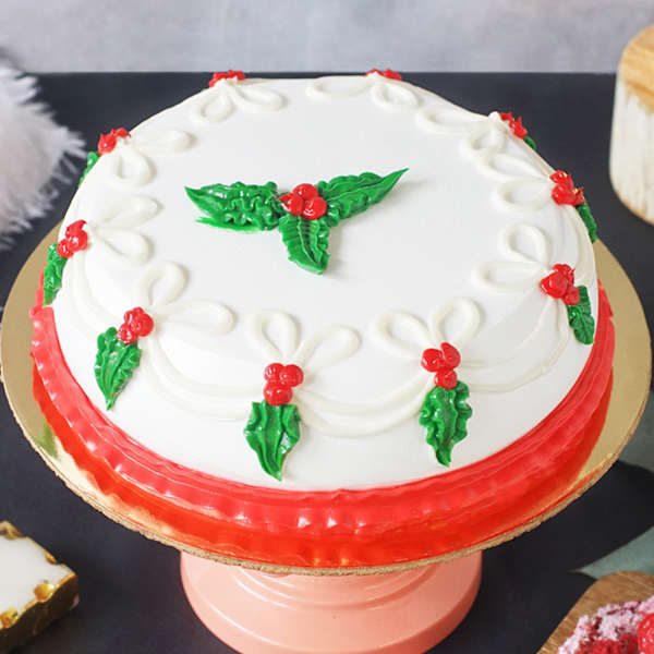 Xmas Holly Cake
