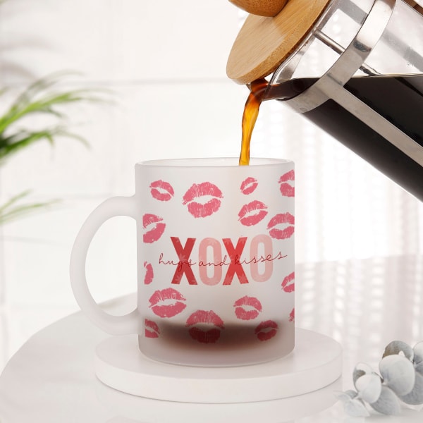 XOXO Personalized Frosted Glass Mug
