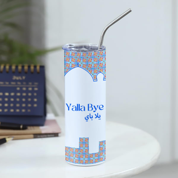 Yalla Bye Personalized Stainless Steel Tumbler With Straw