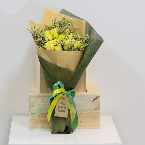 Yellow Roses Presentation Bouquet