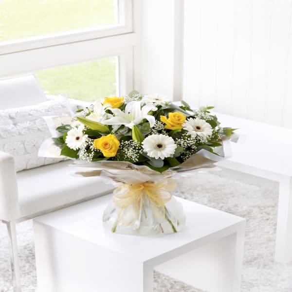 Yellow & White Hand Tied