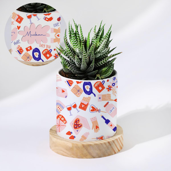 You Are Mine - Haworthia Succulent With Personalized Planter
