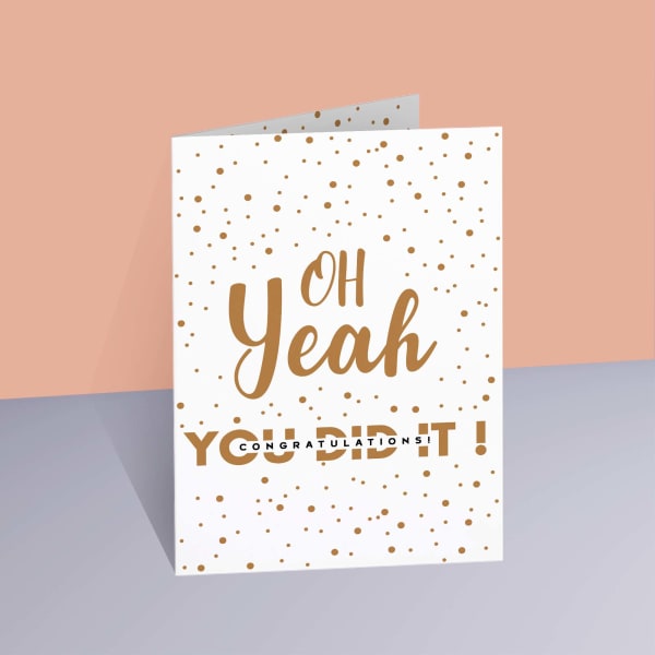 You Did It Personalized A5 Congrats Laminated Card
