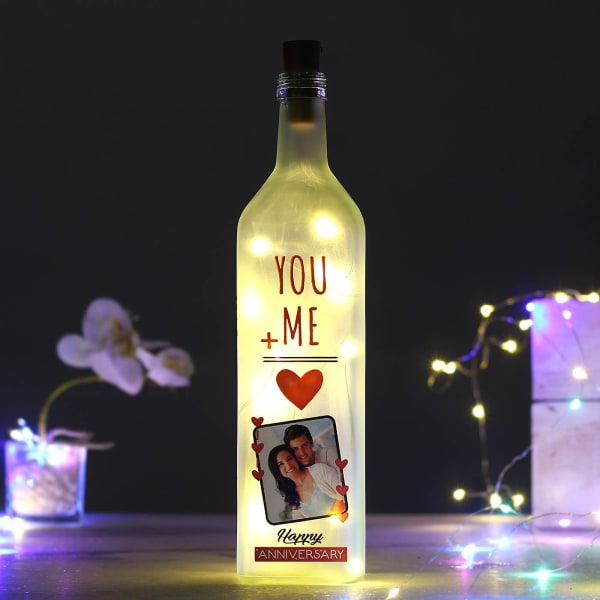 You & Me Personalized LED Bottle Lamp for Anniversary