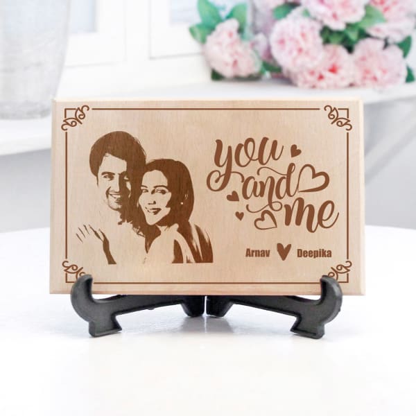 You & Me Personalized Photo Frame in wood