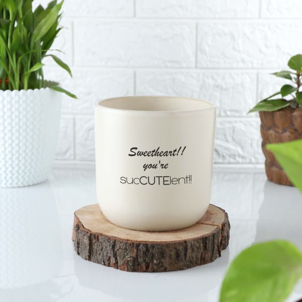 You're Cute Personalized Ceramic Planter For Her - Without Plant