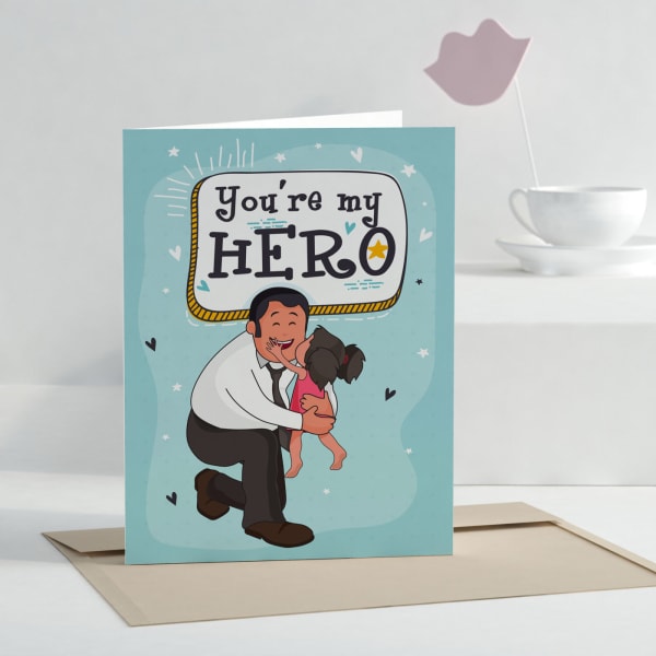 You're My Hero Personalized Greeting Card for Dad