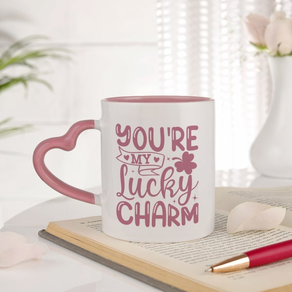 You're My Lucky Charm Personalized Mug With Heart Handle
