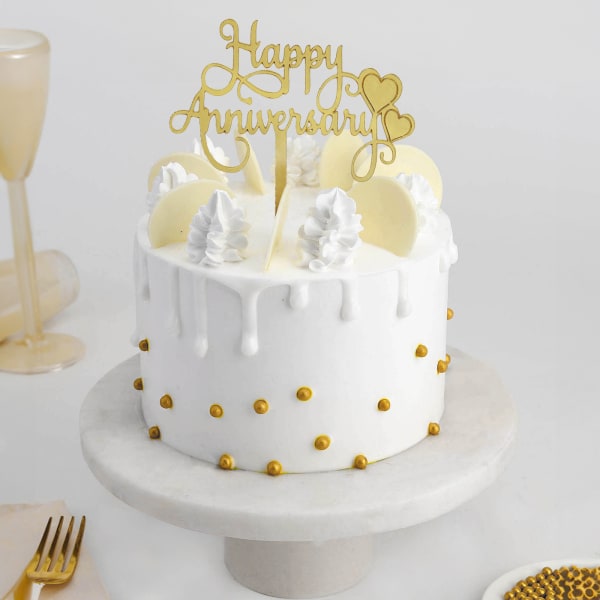 Yummy Pineapple Anniversary Special Cake (1 Kg)