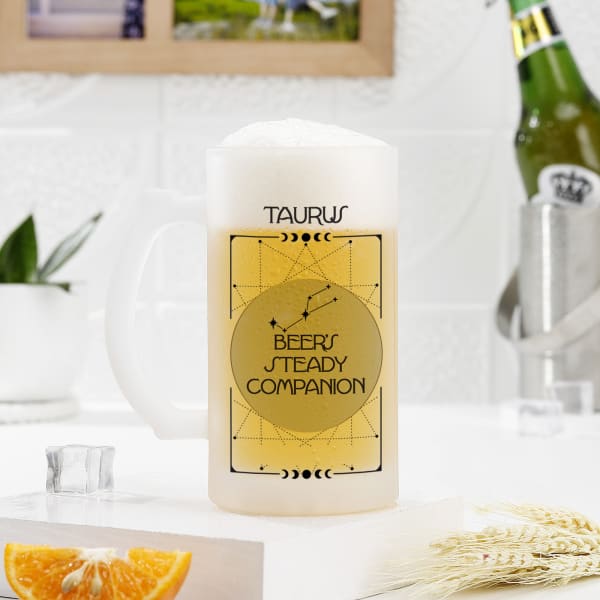 Zodiac Cheers Personalized Beer Mug - Taurus