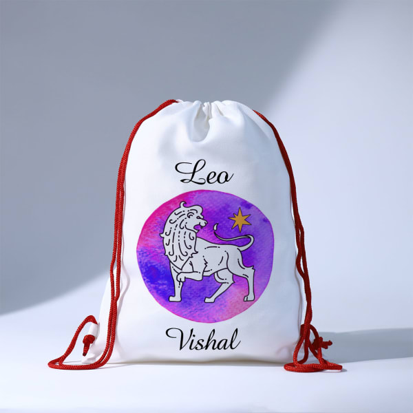 Zodiac Star - Personalized Drawstring Bag - Leo