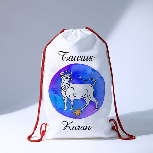 Zodiac Star - Personalized Drawstring Bag - Taurus