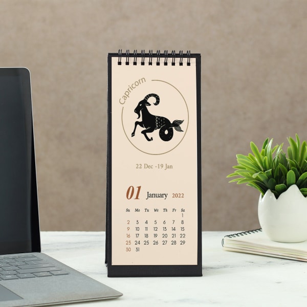 Zodiac Theme Spiral 2022 Desk Calendar