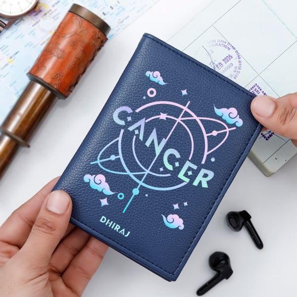 Zodiac Wanderlust Companion - Personalized Passport Cover Organizer - Cancer