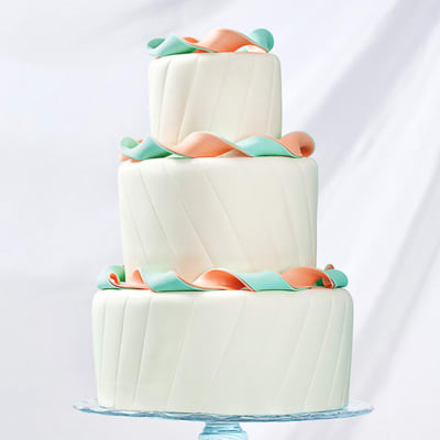 3 Tier Swirls Fondant Cake 10 Kg Gift Send Single Pages Gifts Online Hd1113061 Igp Com