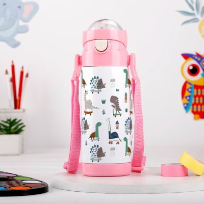 Adorable Dino - Vacuum Bottle - Pink