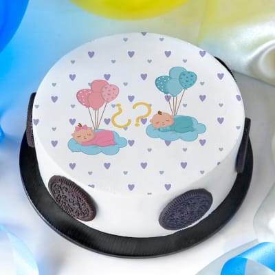 Rose Gold Moon and Stars Baby Shower Cake – Blue Sheep Bake Shop