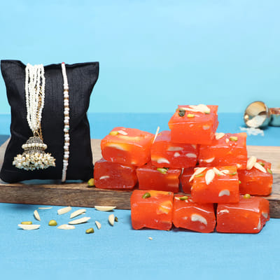 Badami Halwa with Bhaiya Bhabhi Rakhi