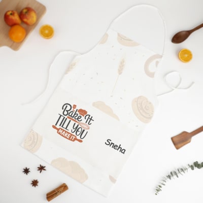 Bake It Till You Make It Personalized White Apron