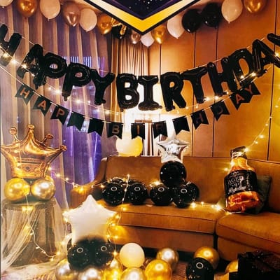 Buy/Send Balloon Happy Birthday Black And Gold Online | IGP | JVS1215212