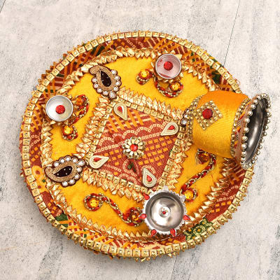 Buy/Send Beautiful Karwa Chauth Puja Thali Online | IGP | L11042734