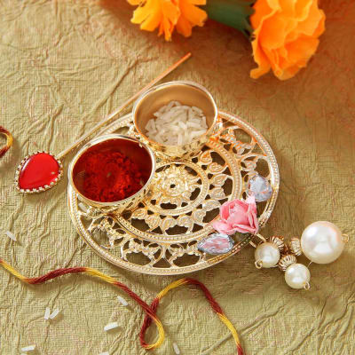 Beautiful Roli Chawal Kit: Gift/Send Bhaidooj Gifts Online J11041900 |IGP.com