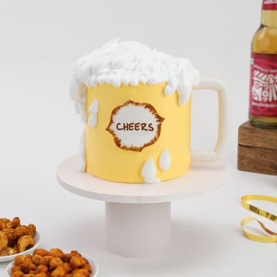 Amazon.com: Cheers & Beers Cake Topper Glitter Happy Birthday Beer Mug Cake  Topper Cheers to 21 25 30 35 40 45 50 55 60 Years Birthday Cake Decoration  Birthday Party Supplies Decorations : Grocery & Gourmet Food