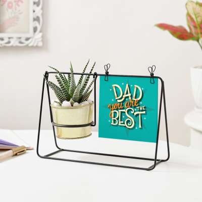 Best Dad Personalized Polaroid With Swing Planter