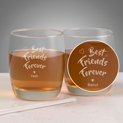 Gifts For Party Lover Male Friend Gift Best Friends Forever Personalized Set Of Two Whiskey Gles