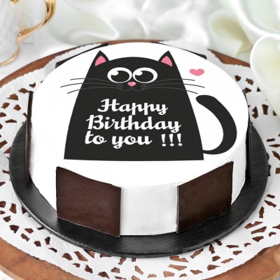 Order Black Cat Birthday Cake 1 Kg Online At Best Price Free Delivery Igp Cakes