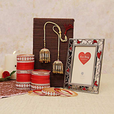 Bridal box / wedding lehnga suitcase / chura / chooda/ kaleera / chuda /  kalire / punjabi style / makeup / jai mala / makeup box