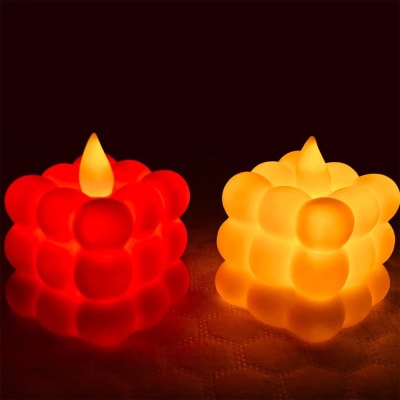 Buy/Send Bubble Cube LED Candles Battery Powered Assorted Set Of 2 ...