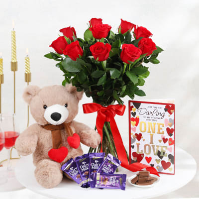 flowers chocolate and teddy bear delivery