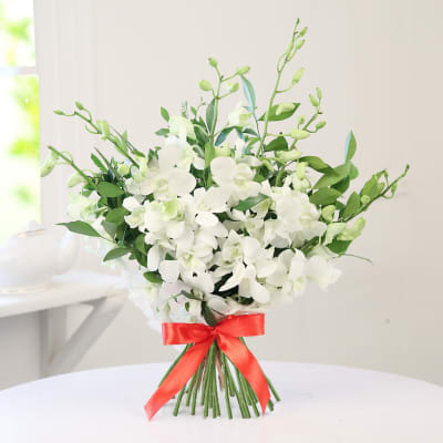 Order Bunch Of 6 White Orchids Online At Best Price Free Delivery Igp Flowers