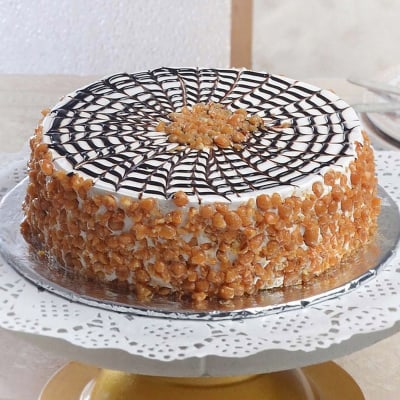 Send Online half Kg Eggless Butterscotch Cake Order Delivery |  flowercakengifts
