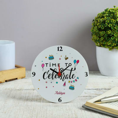 Celebrations Personalized Wooden Table Clock